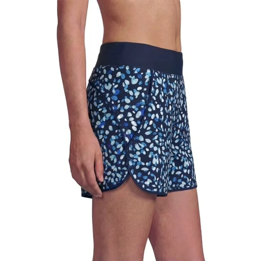 Lands' End Womens Blue Polka Dot Board Shorts Swim Bottoms Size M UPF 50+ NWT